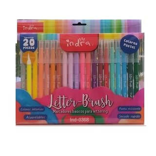 Marcadores Indra Letter-Brush C/20